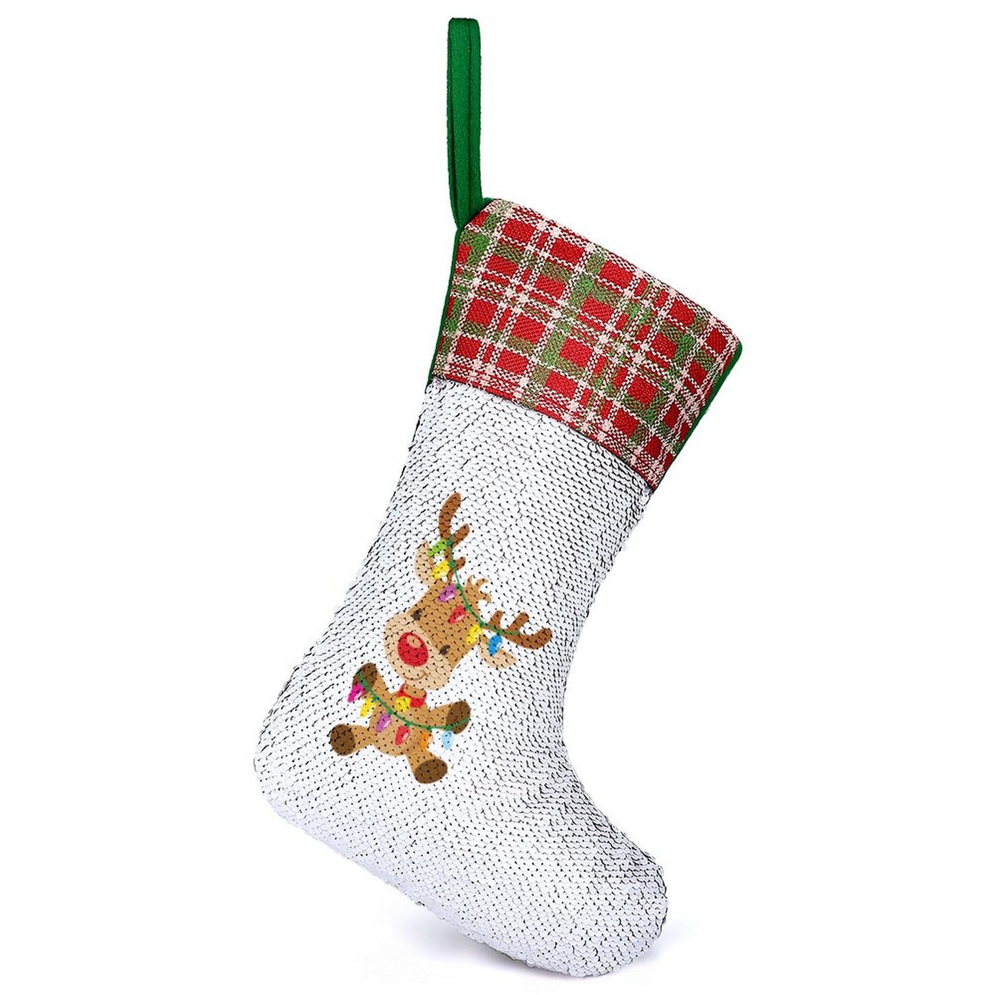 Calza di Natale con Paillettes Reversibili | Decorazione Magica Personalizzata