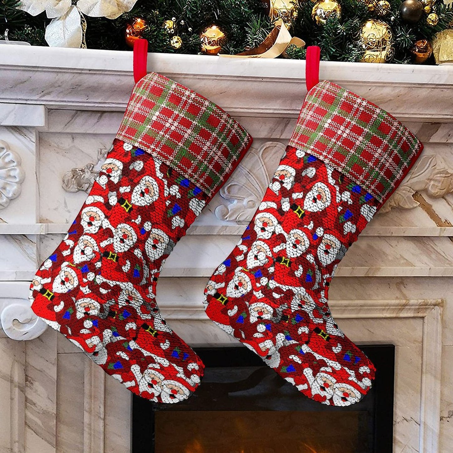 Calza di Natale con Paillettes Personalizzata | Svela la Tua Foto