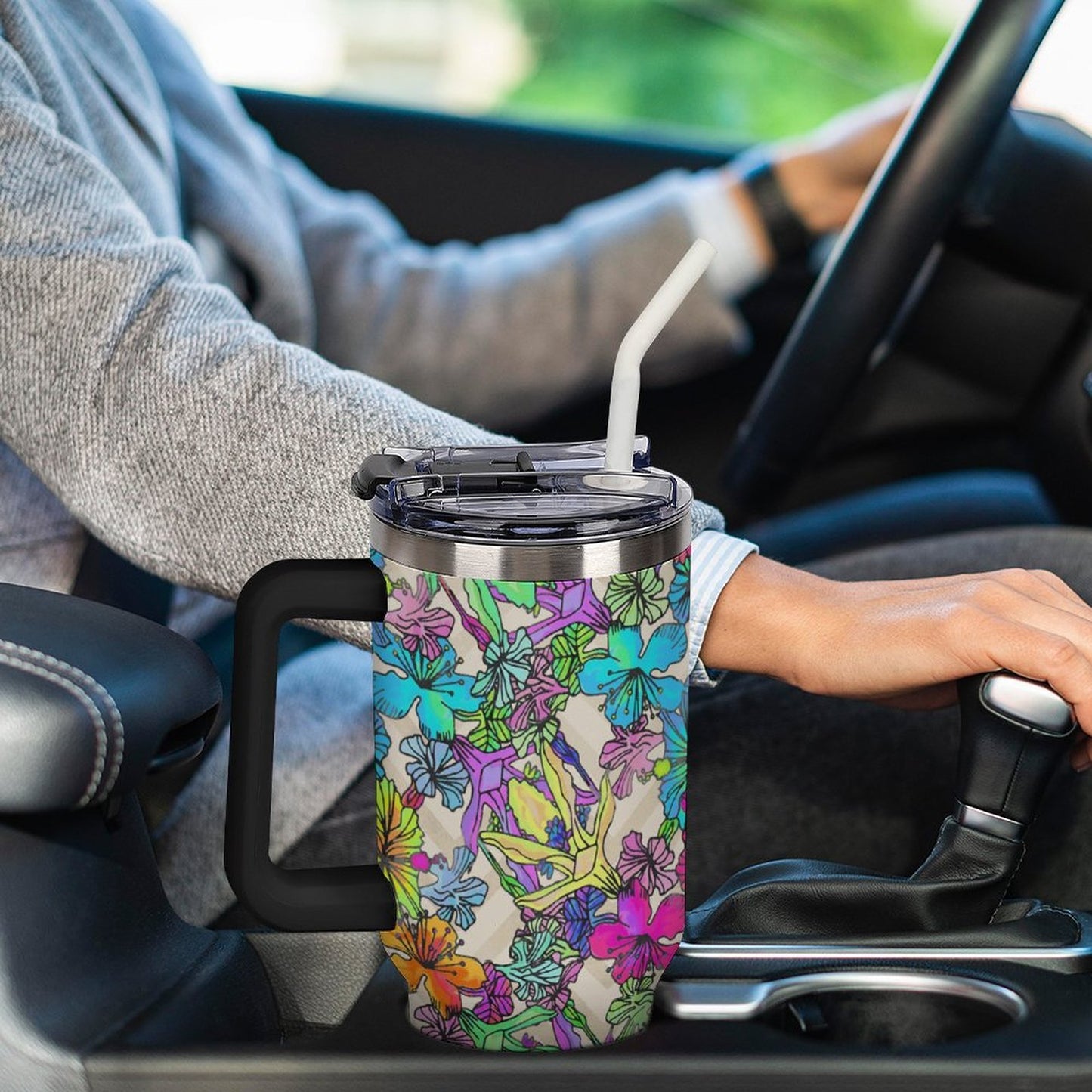 Tazza Termica da Viaggio in Acciaio Inox Personalizzata con Cannuccia