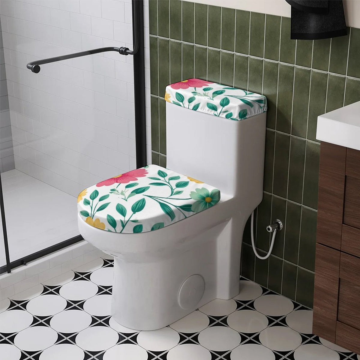 Set Copriwater Personalizzabile 2 Pezzi in Poliestere per Bagno