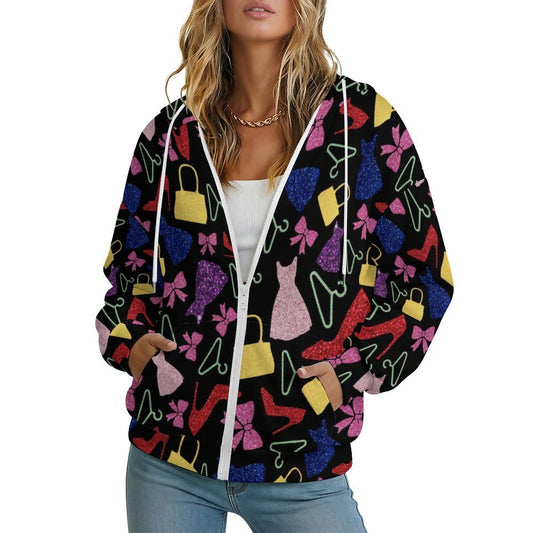 Felpa Donna con Zip e Cappuccio Personalizzabile
