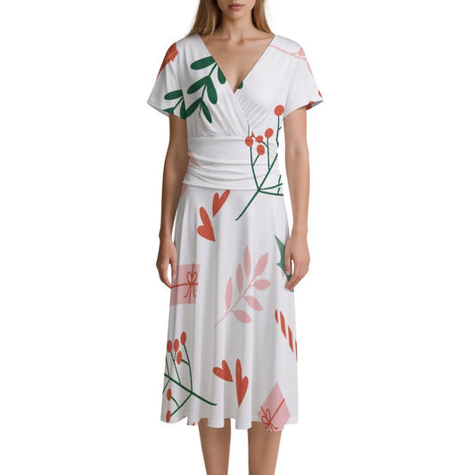 Abito Personalizzato Donna Scollo a V | Vestito in Seta di Latte con Foto
