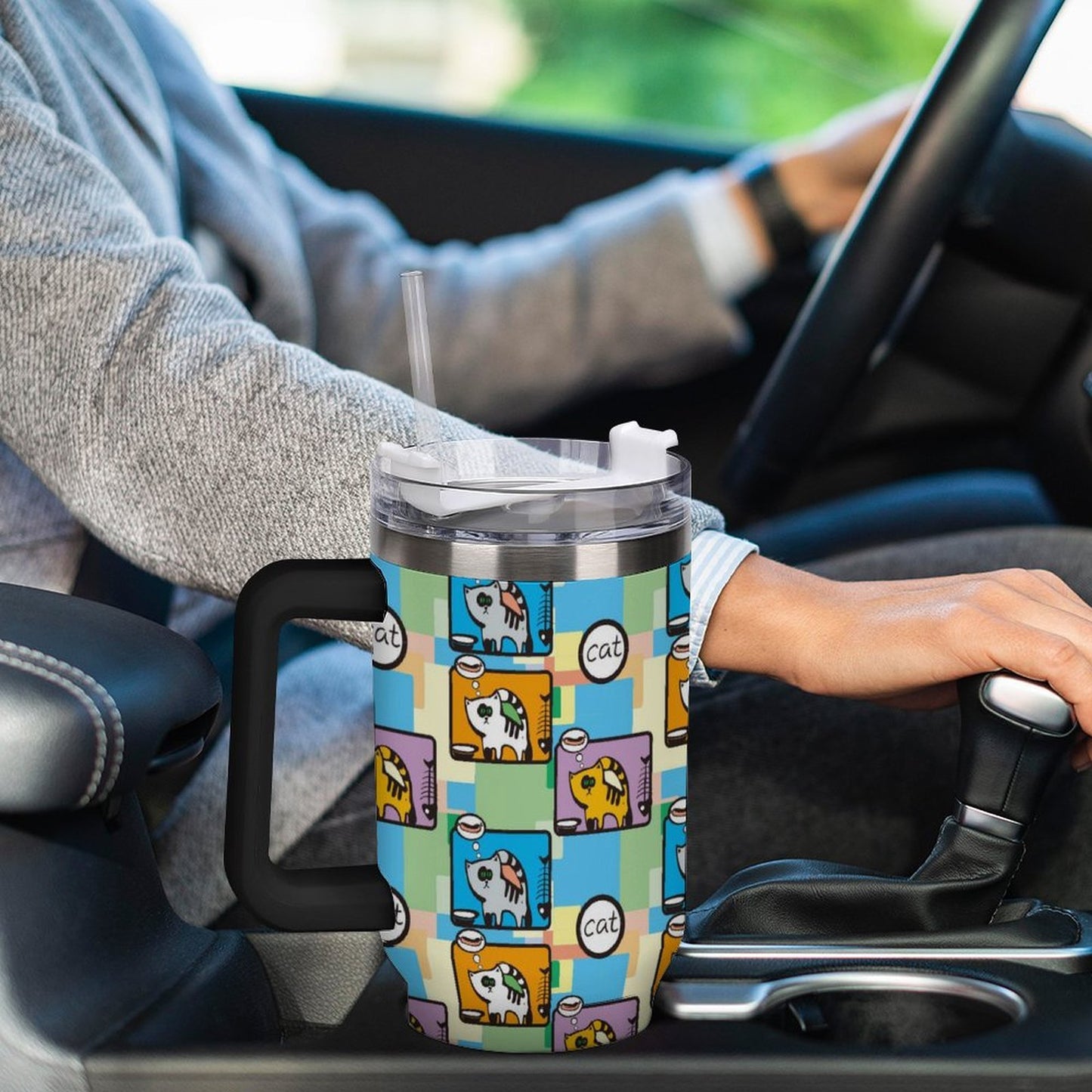 Tumbler Termico da 40 oz in Acciaio con Manico e Stampa Personalizzata
