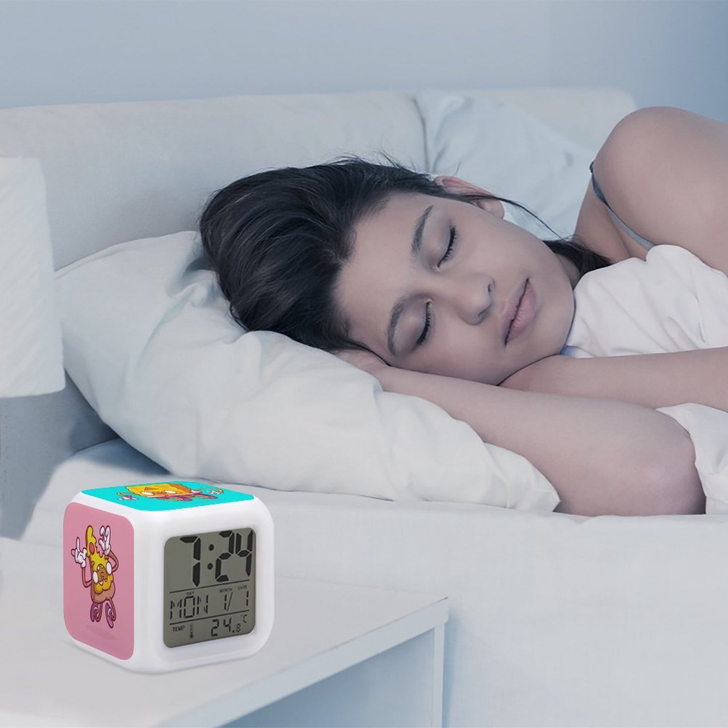 Sveglia Personalizzata a Colori Cangianti | Cubo LED con Foto Custom