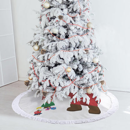 Tappeto Albero di Natale con Frange | Il Nido Morbido per i Tuoi Regali
