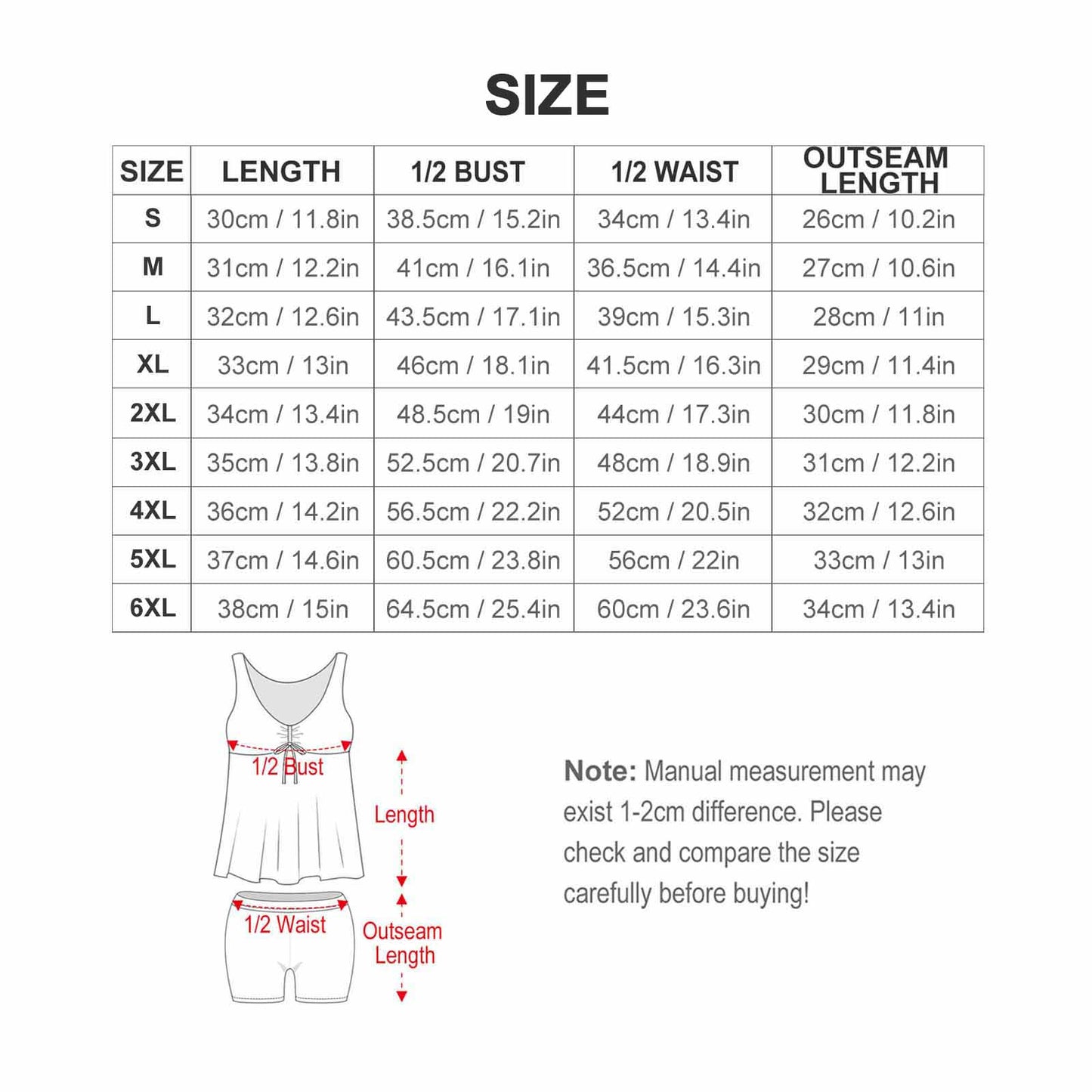 Tankini Donna Personalizzato Coulisse | Set Bagno 2 Pezzi S-6XL