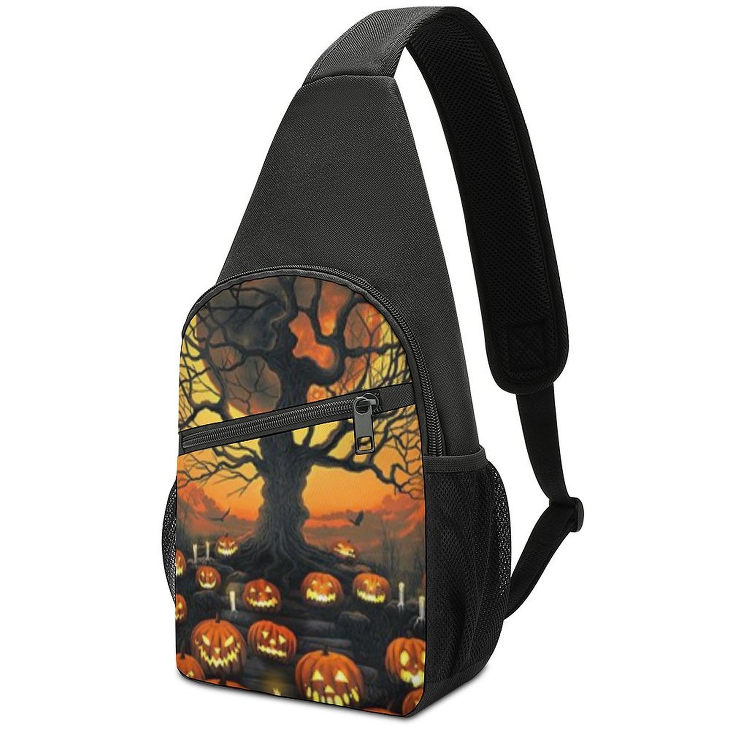 Zaino Monospalla Grande Capacità | Porta Chiavi Integrato & Tessuto Oxford