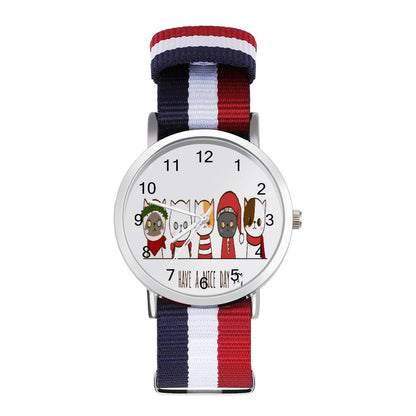 Orologio Nylon Tricolore Personalizzato | Stile Preppy Casual Watch