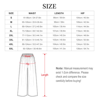 Pantaloni a Gamba Larga Vita Alta Donna con Coulisse Elastica — Personalizzabili con Stampa, dalla S alla 5XL