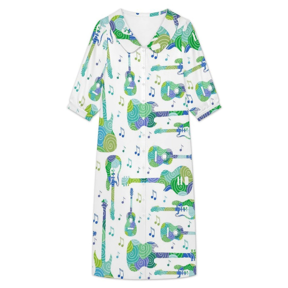 Abito Camicia Lungo Personalizzabile Effetto Lino da Donna