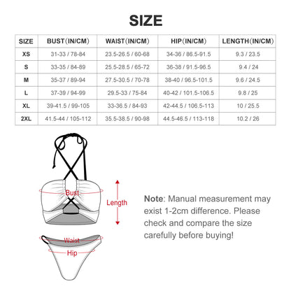 Bikini Personalizzato Donna | Stampa Unica | Costume Due Pezzi Lucido Sexy