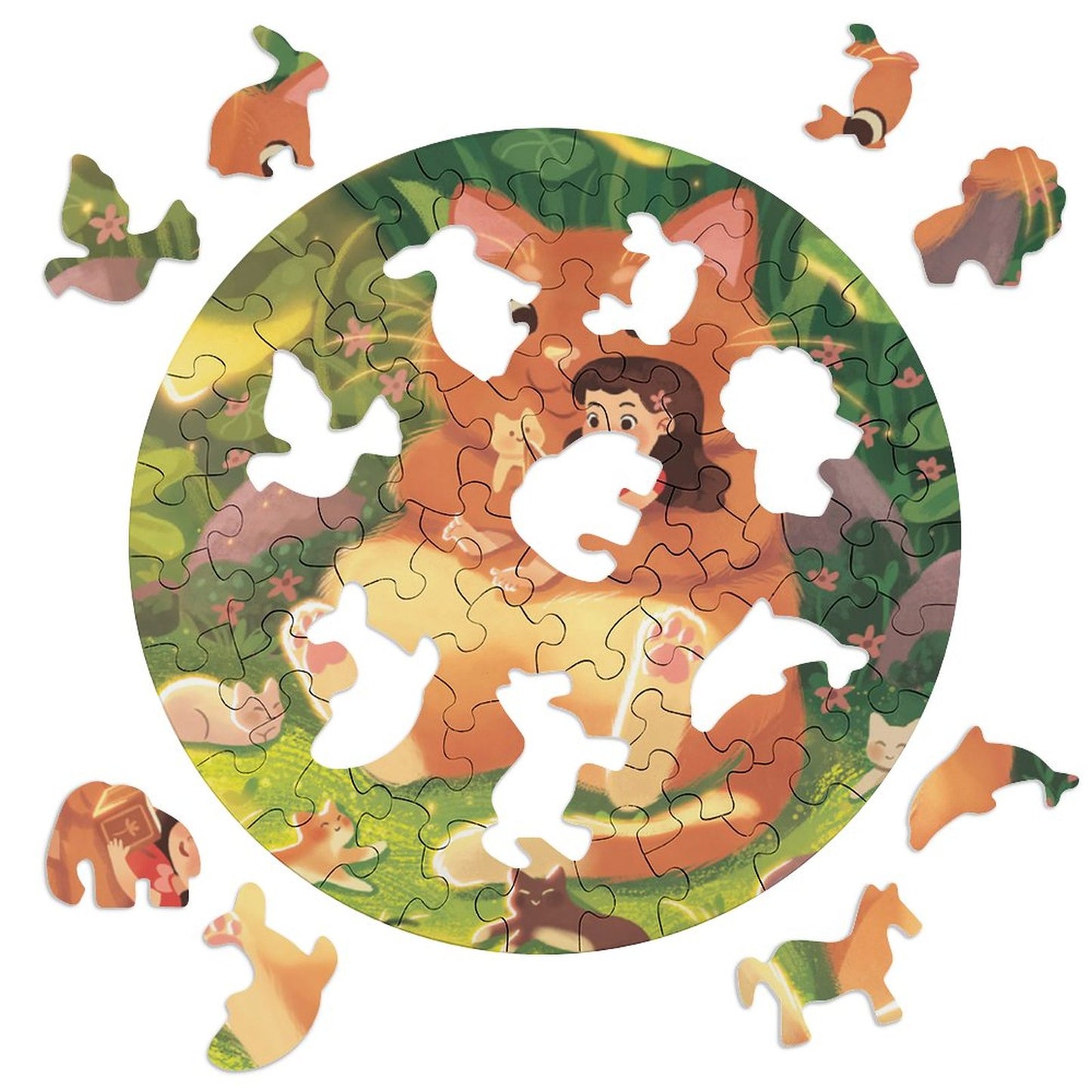 Puzzle in Legno Sagomato | Animali Nascosti & Forme Uniche | Idea Regalo Zen