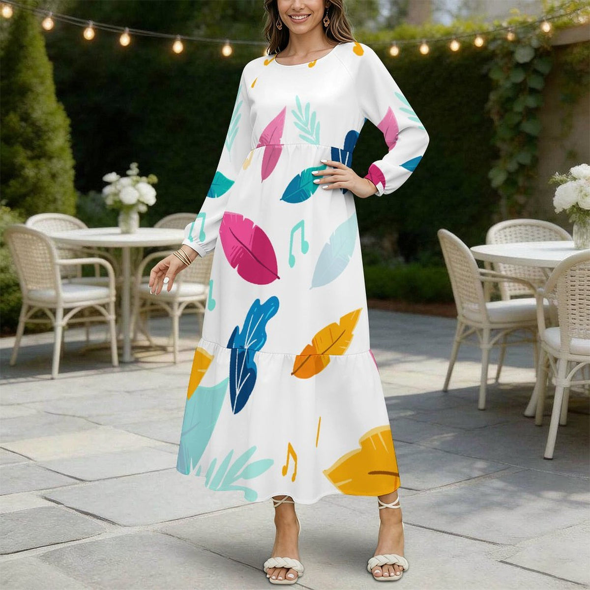 Vestito Lungo Personalizzato da Donna con Stampa su Misura e Linea Babydoll