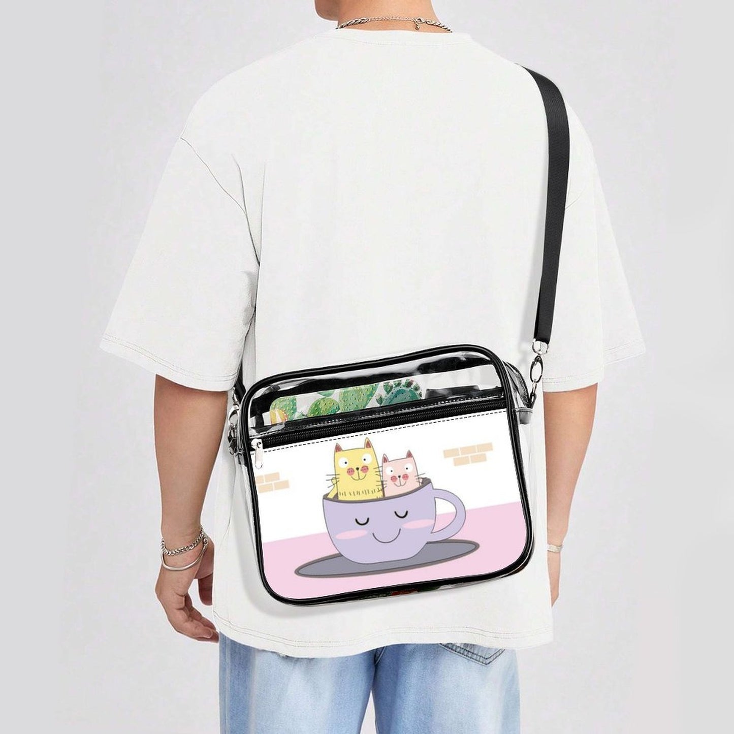 Borsa a Tracolla Trasparente in PVC Personalizzabile con Stampa UV
