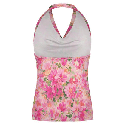 Top Halter Personalizzato da Donna | Maglia Smanicata con Scollo ad Anello