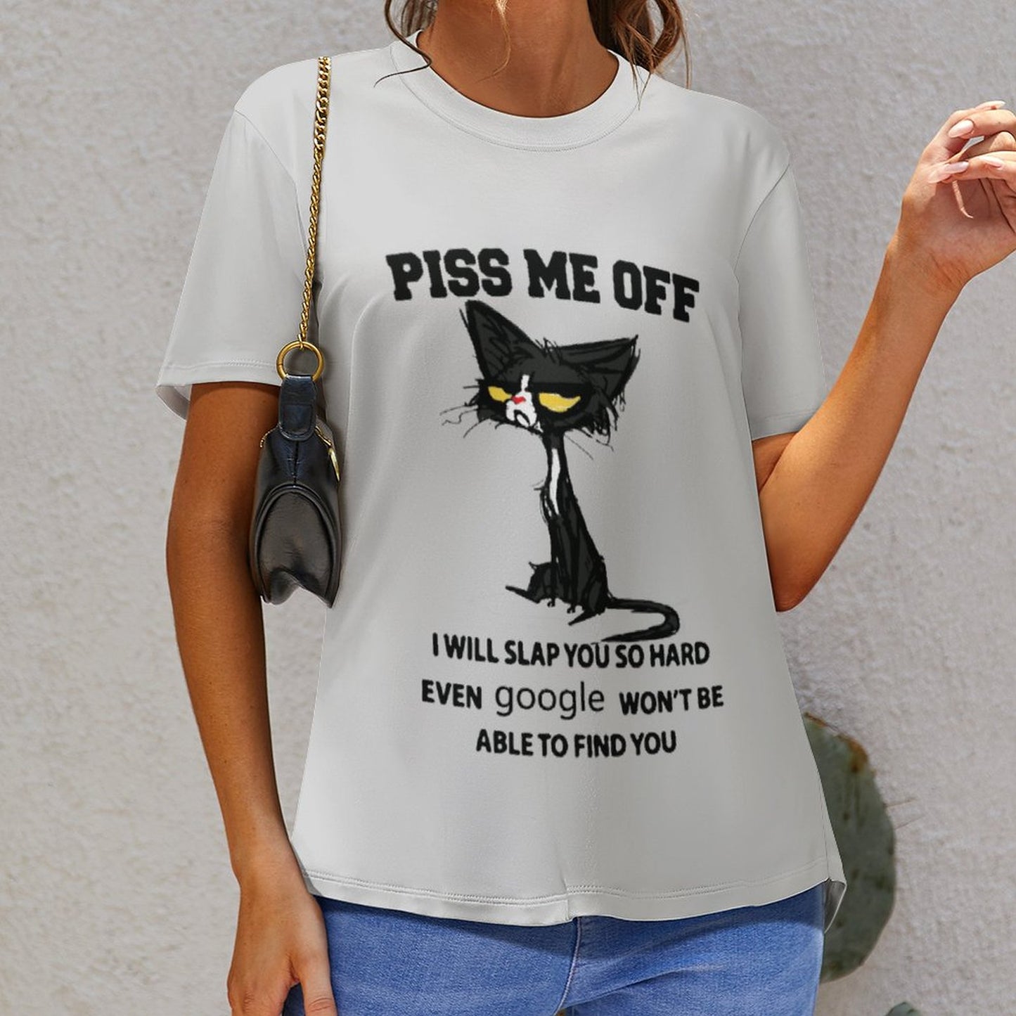 T-Shirt Donna Stampa Totale | Effetto Cotone Morbido Personalizzato (S-6XL)