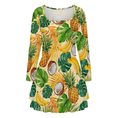 Mini abito donna con scollo quadrato e volant in milk silk personalizzato