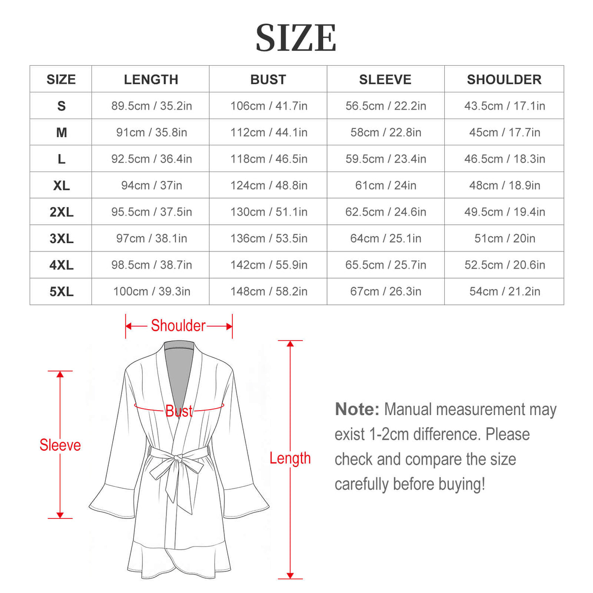 Vestaglia Leggera Personalizzabile da Donna con Maniche a Volant