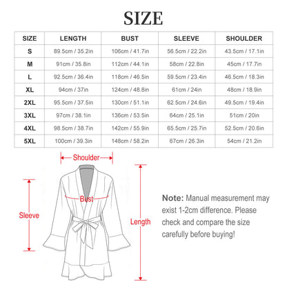 Vestaglia Leggera Personalizzabile da Donna con Maniche a Volant