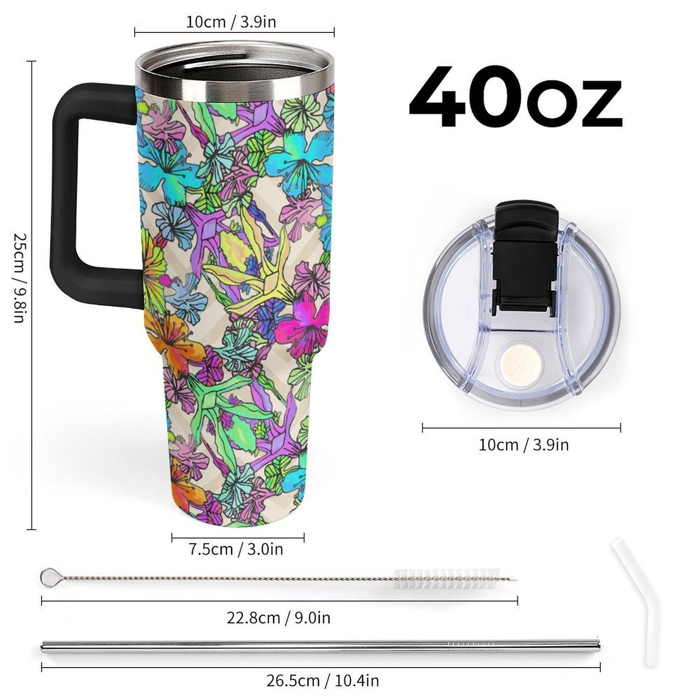 Tazza Termica da Viaggio in Acciaio Inox Personalizzata con Cannuccia