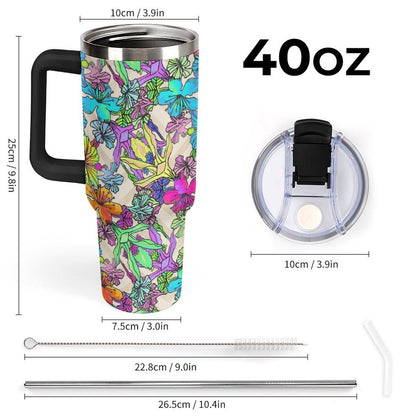 Tazza Termica da Viaggio in Acciaio Inox Personalizzata con Cannuccia