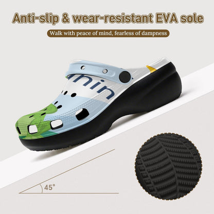 Platform Clogs con Tacco Personalizzati in EVA con Stampa Grafica su Misura