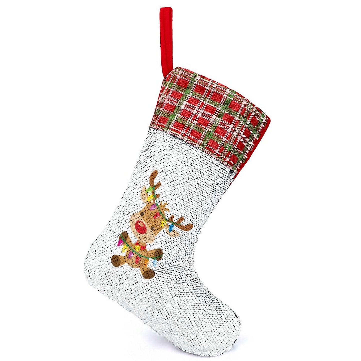 Calza di Natale con Paillettes Reversibili | Decorazione Magica Personalizzata