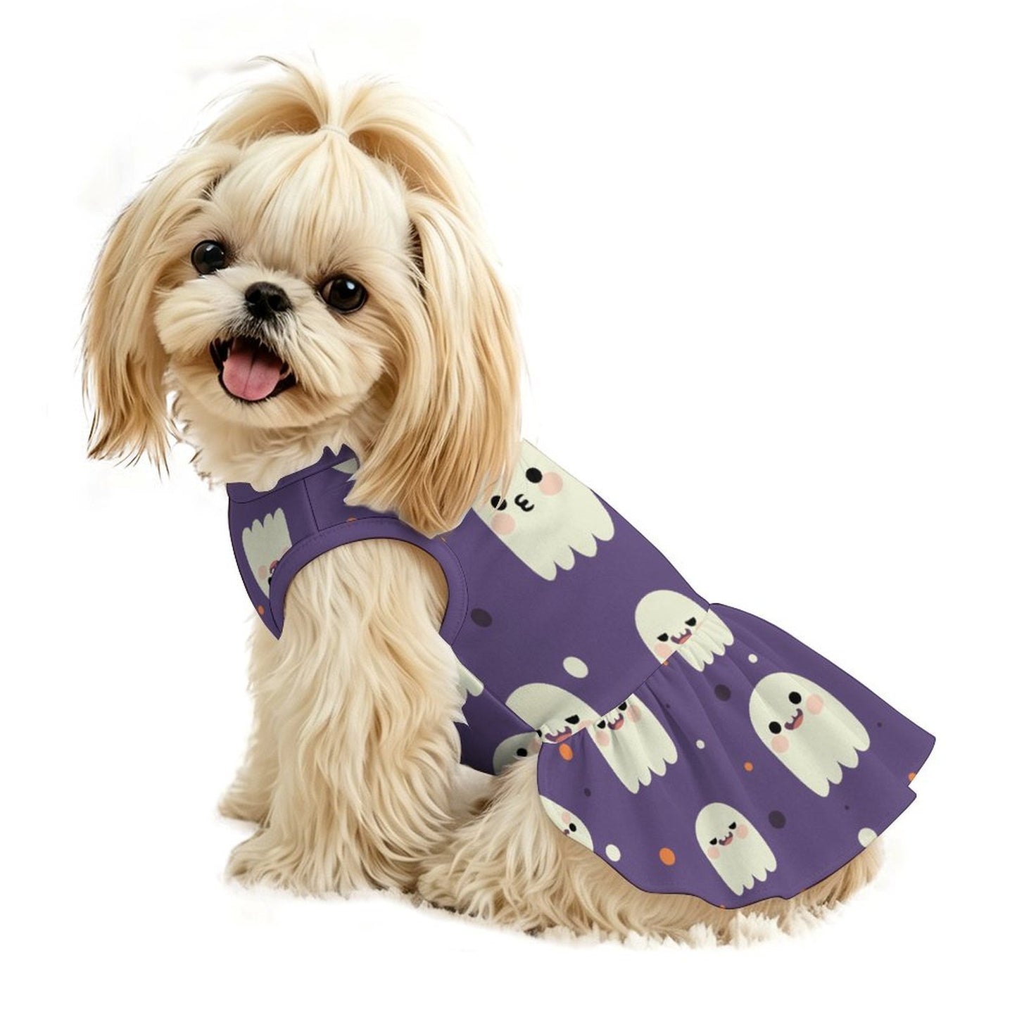 Vestito Estivo per Cani e Gatti con Balze Hawaiane e Stampa Personalizzata