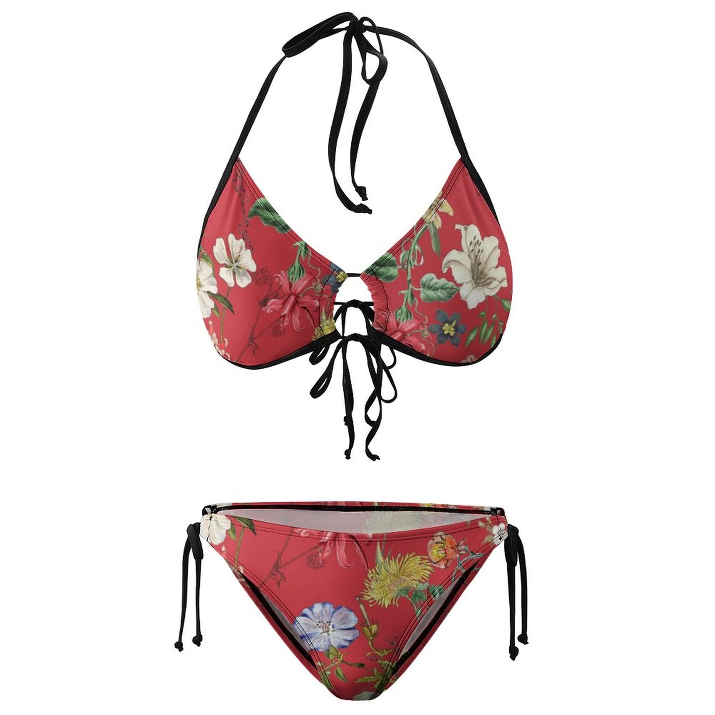 Bikini Arricciato Regolabile con Laccetti | Stampa Personalizzata