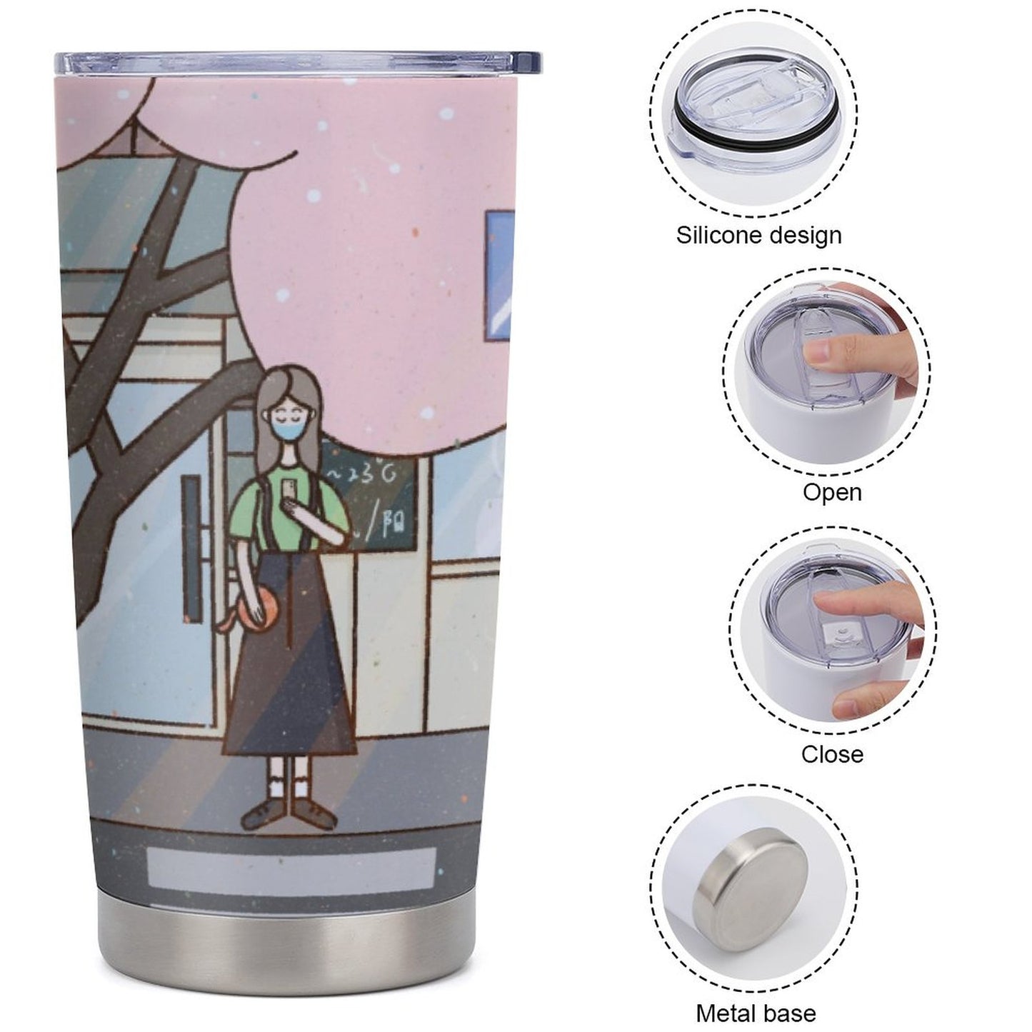 Tumbler Auto Personalizzato 600ml | Tazza Viaggio Full Print