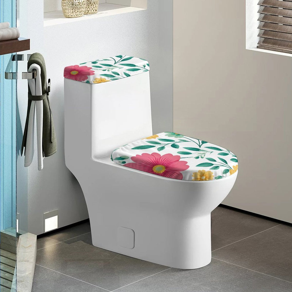 Set Copriwater Personalizzabile 2 Pezzi in Poliestere per Bagno