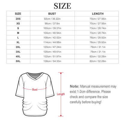 T-Shirt Donna Scollo V Personalizzata | Arricciatura Laterale | Seta di Latte