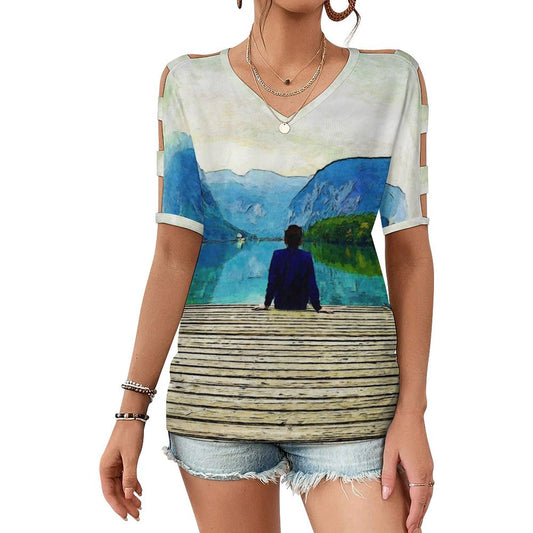 Top Spalle Scoperte Donna Personalizzabile | Maglia Scollo V Stampa Foto