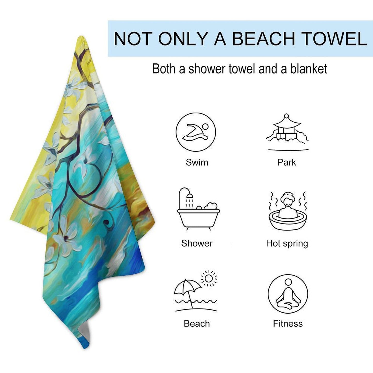 Telo Mare Adulto Personalizzato 130x80cm | Microfibra Assorbente | Stampa Unica