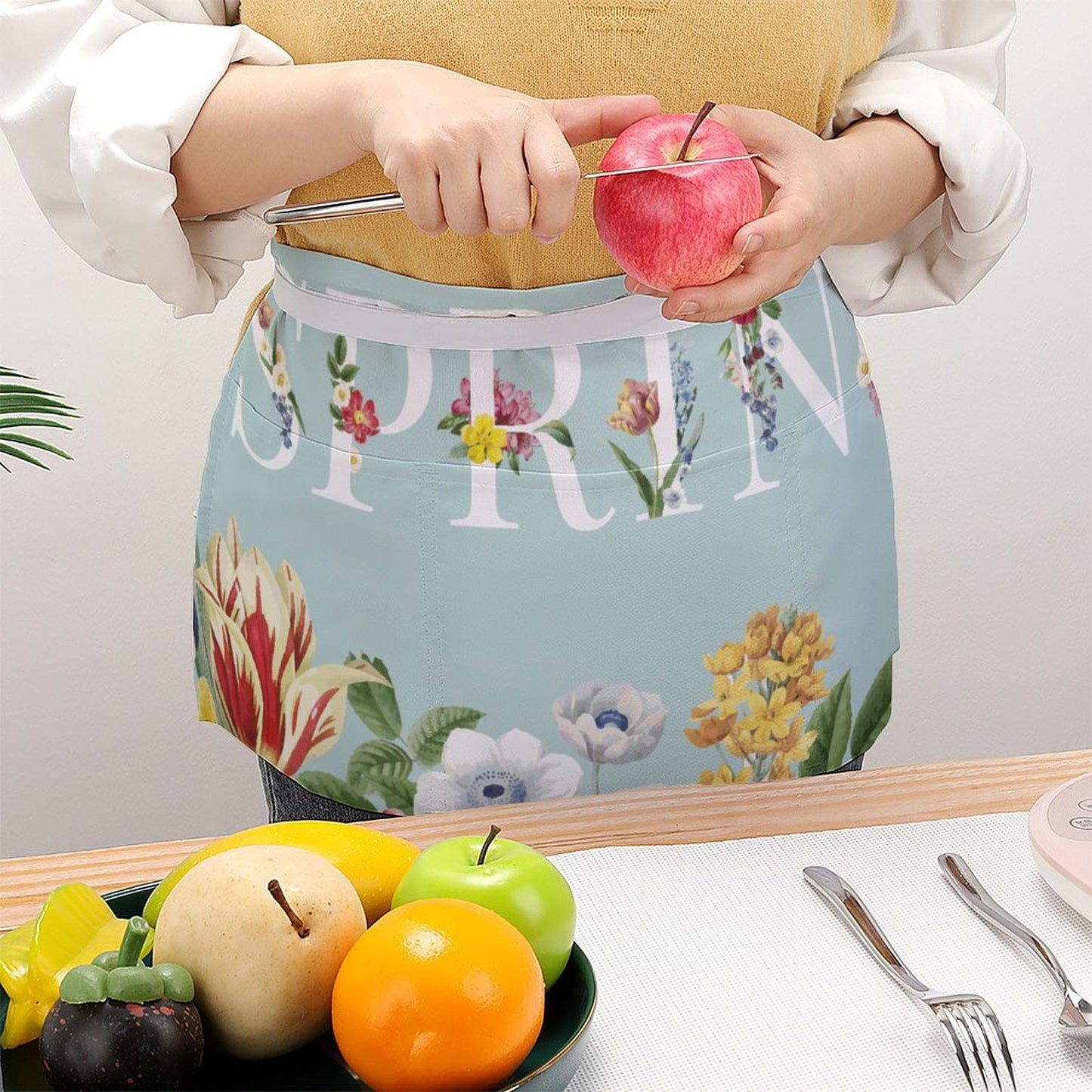 Grembiule Corto Personalizzato con Logo | Impermeabile con 3 Tasche