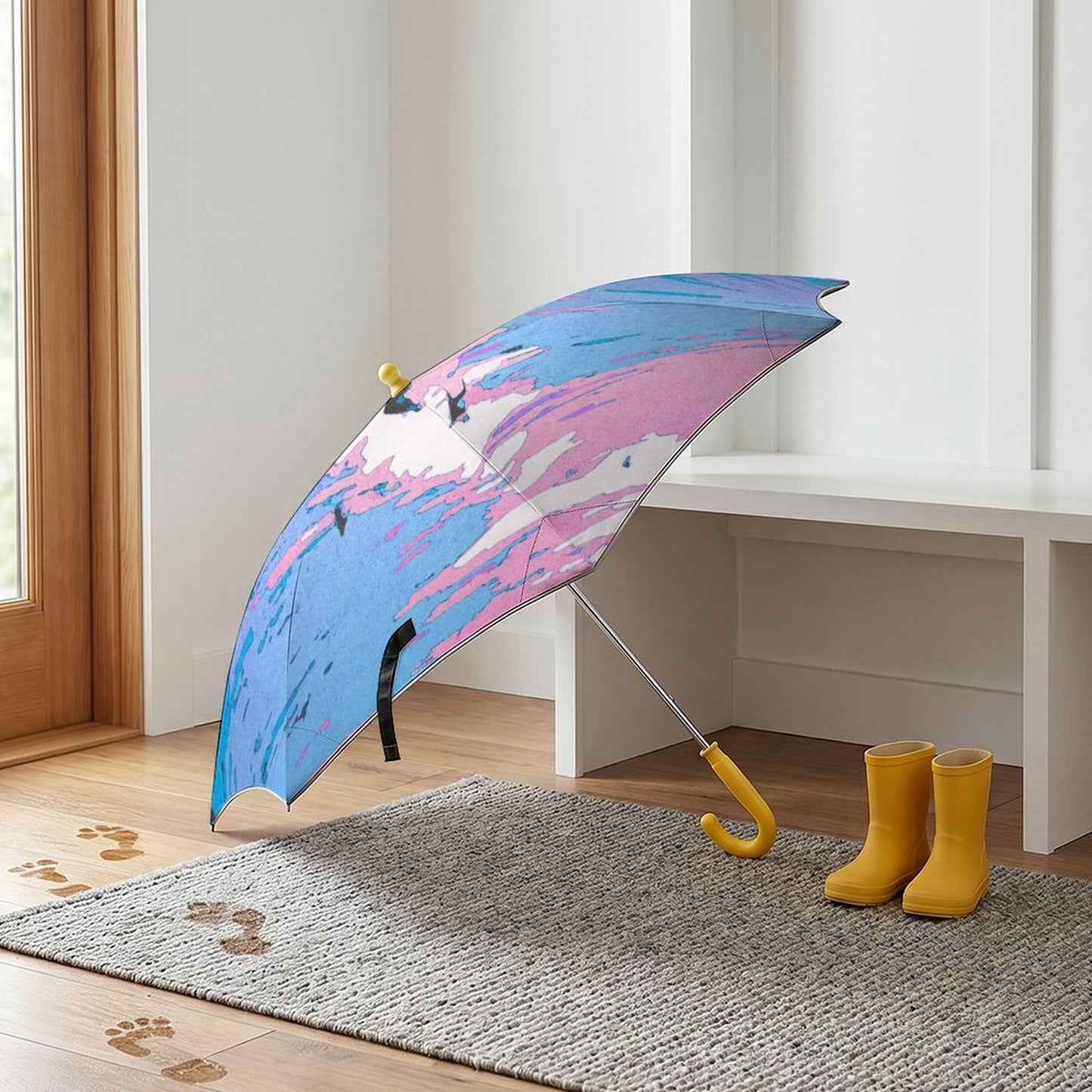 Ombrello Pieghevole Bambini con Stampa Personalizzata, Banda Riflettente e Protezione UV — Apertura Automatica