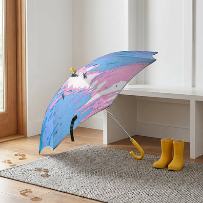 Ombrello Pieghevole Bambini con Stampa Personalizzata, Banda Riflettente e Protezione UV — Apertura Automatica