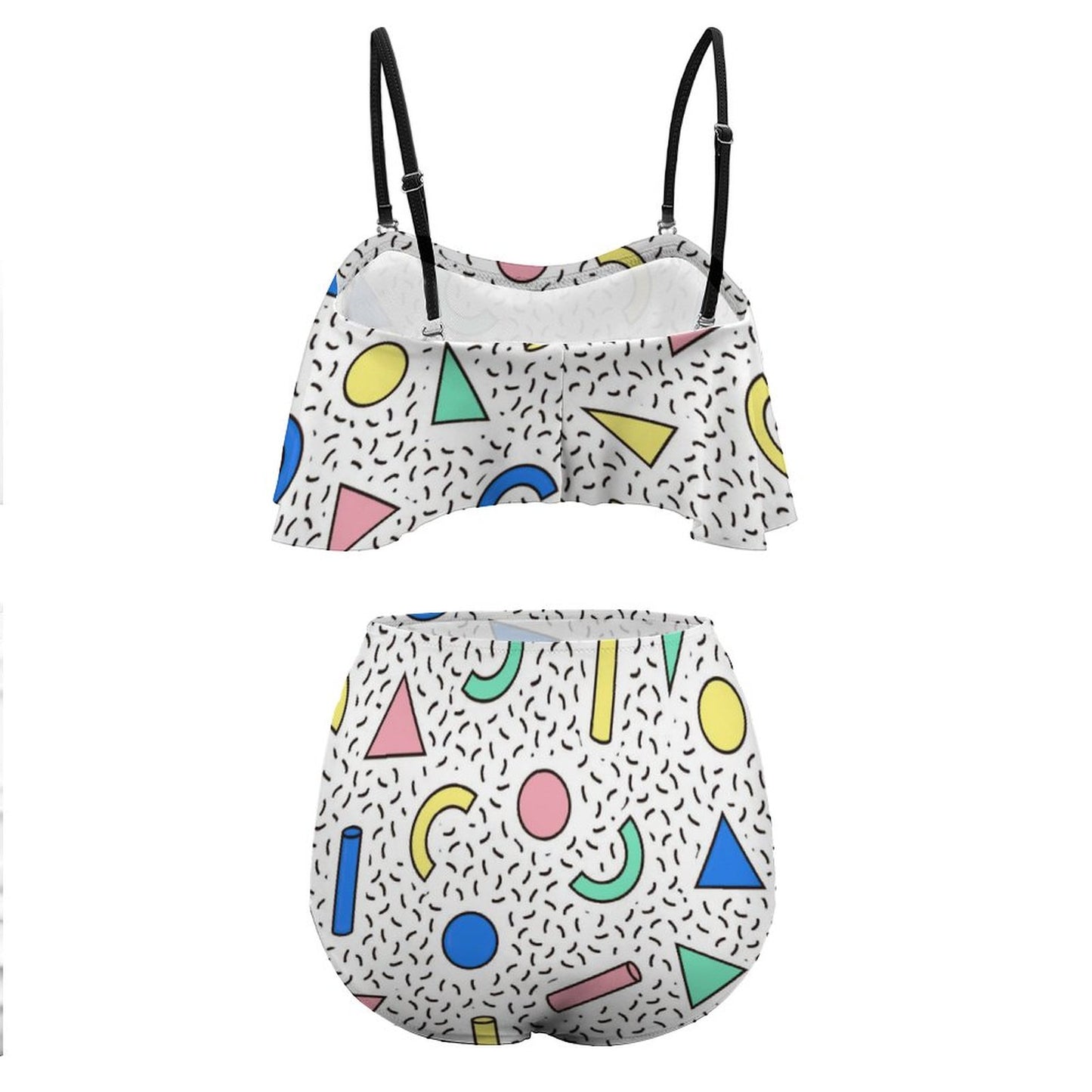 Bikini con Volant Personalizzato | Costume Flounce Spalline Regolabili