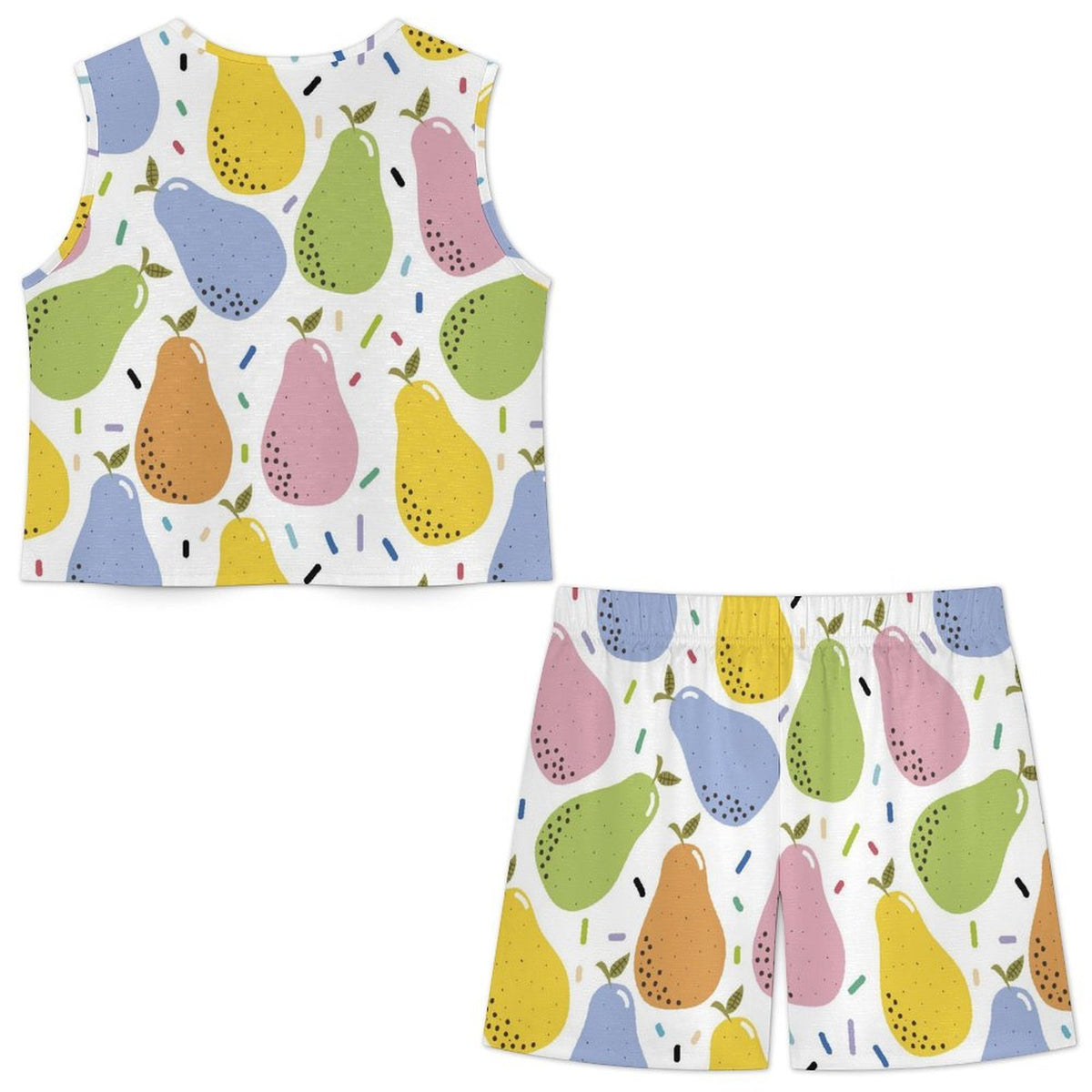 Completo Pigiama Donna Estivo Effetto Lino Top Smanicato e Pantaloncini con Tasche