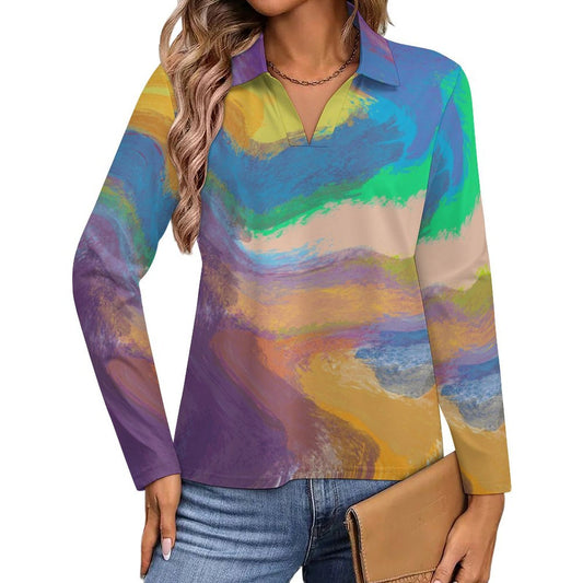 Polo a Maniche Lunghe da Donna Personalizzabile con Protezione Anti UV UPF 50+